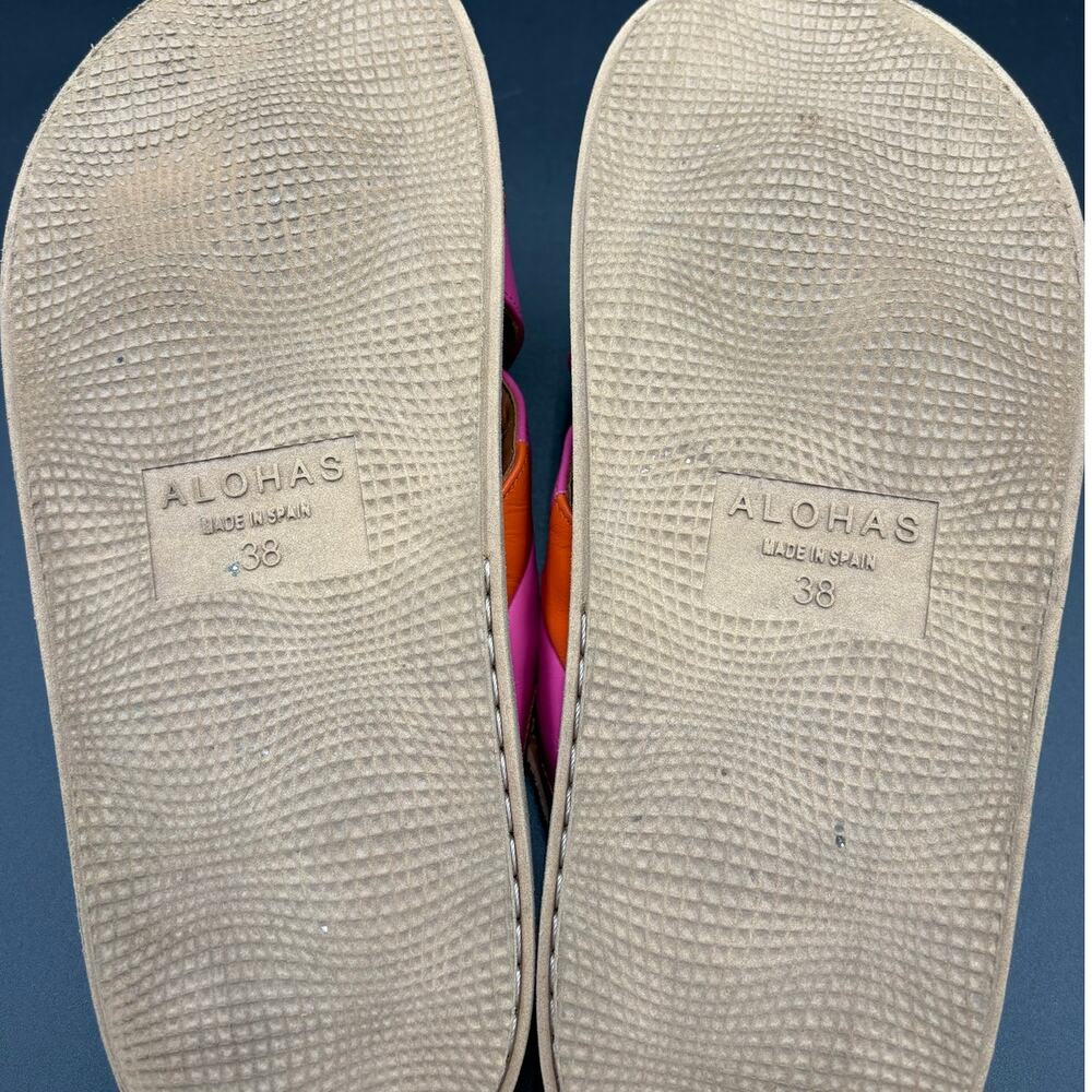 ALOHAS marshmallow scacchi leather sandals pomelo orange magenta woven 38 7.5 8 - Picture 9 of 11